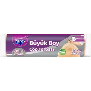 Büzgülü Çöp Torbası Vanilya Kokulu Büyük Boy 10'lu 65 x 70 cm