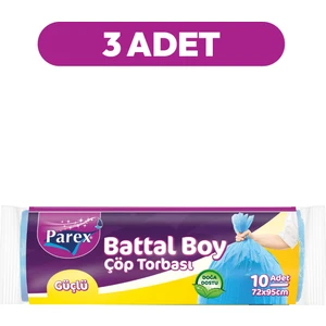 Güçlü Çöp Torbası Battal Boy 10'lu 72 x 95 cm Üçlü Set