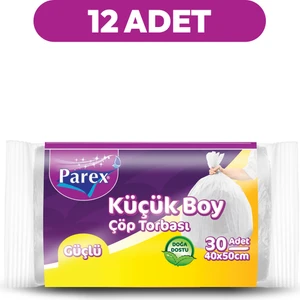 Güçlü Çöp Torbası Küçük Boy 30'lu 40 x 50 cm 12 Paket