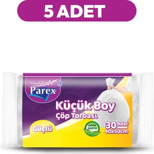 Güçlü Çöp Torbası Küçük Boy 30'lu 40 x 50 cm 5 Paket
