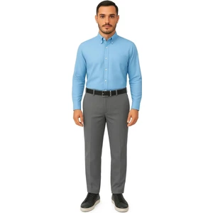 Rahat Kesim Klasik Pamuklu Keten Füme Baba Erkek Pantolon