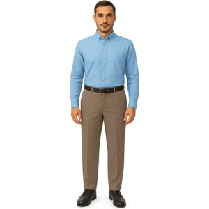 Rahat Kesim Pamuklu Keten Krem Baba Erkek Pantolon