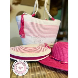 Double Knot Design Vero 3lü Takım Plaj Çantası , El Çantası Clutch, Şapka, Totebag,çanta, Yazlık, Hediyelik,