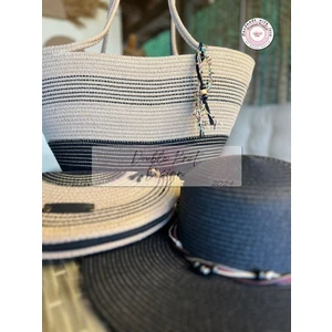 Double Knot Design Vero 3lü Takım Plaj Çantası , El Çantası Clutch, Şapka, Totebag,çanta, Yazlık, Hediyelik,