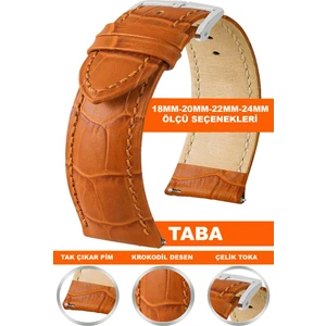 18MM-20MM-22MM-24MM Saatlerle Uyumlu Soft Deri Saat Kordonu Kayışı Kroko