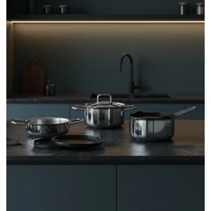 New Lyon 5 Parça Çelik Midi Tencere Set