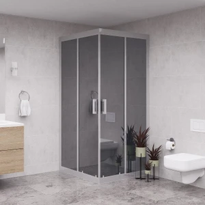 Silver Quandrum  6mm Reflekte Cam Kare Duşakabin