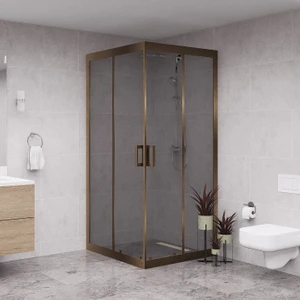 Bronze Quandrum   6mm Füme Cam Kare Duşakabin