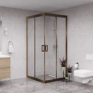 Bronze Quandrum  6mm Şeffaf Cam Kare Duşakabin