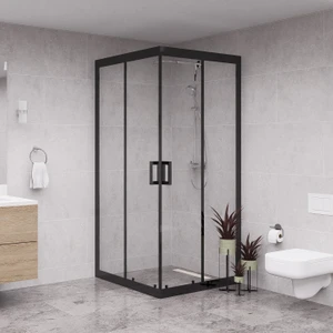 Black Quandrum 6mm Şeffaf Cam Kare Duşakabin