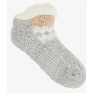 Açık Gri Cozy Triko Ev Patiği