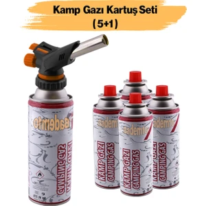 Çakmaklı Pürmüz Yedek Kartuşu Kamp Gazı 227 Gram Piknik Kamp Mangal Mutfak Ateş Tutuşturucu 5'li Set