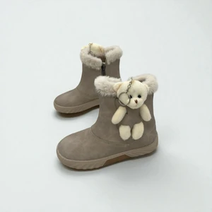 Kız Çocuk Bej Ayıcıklı Kaymaz Taban Bot