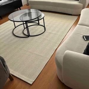 Cool Halı Milano 665 Krem Hasır Dokulu Halı Kilim Salon Mutfak Koridor Kesme Yolluk Dokuma Makine Halısı
