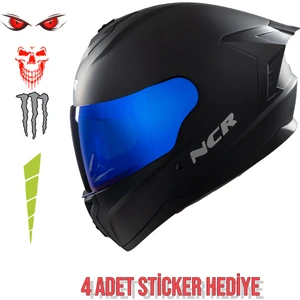 Rapid Mavi Cam Kapalı Kask (Ece Belgeli)
