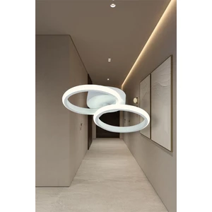 Ey Shop Modern İkili Yuvarlak Model Tek Renk Sarı LED Avize Antre Hol Koridor