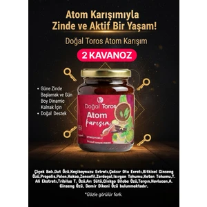 2 Kavanoz Doğal Toros Atom Çakşır Ballı Ginsengli Polenli Macun Her Kavanoz 240 gr