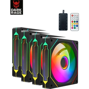 4in1 Set 120MM 6pin Rgb Kasa Fanı Argb Kontrolcü+Kumanda Dahil Rgb Kasa Fan Kiti Fan