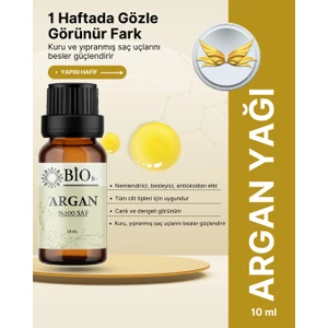 Argan Yağlı Saç Bakım Serumu 10 ml Cam Şişe Yıpranmış Saçlar İçin Onarıcı Parlaklık