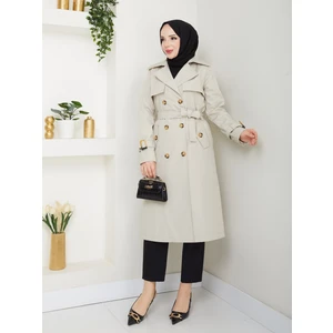 Kadın Taş Arkası Düğmeli Trençkot