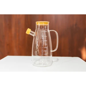 Cam Yağdanlık Sirkelik 1000 ml – Borosilikat Cam, Bambu Kapaklı, Sızdırmaz ve Şık Tasarım Sirkelik