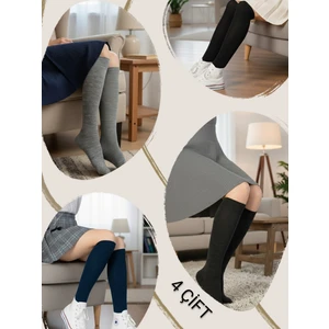 Algitsin Diz Altı 4 Adet Kadın Syl Çorap Seti