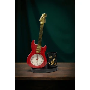 Gitar/keman Tasarımlı Saatli Kalemlik Dekoratif Hediyelik Eşya