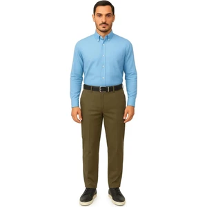 Rahat Kesim Pamuklu Keten Haki Baba Erkek Pantolon