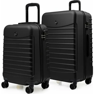 Louisiana Polo 2'li Valiz Seti Orta Boy - Kabin Boy Siyah-Siyah 1168