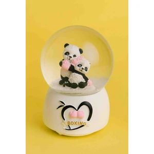 Dekoratif Nostalji Cam Kar Küresi Işıklı ve Müzikli