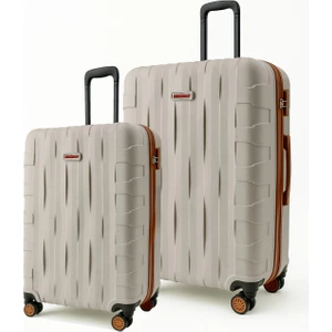 Louisiana Polo 2'li Valiz Seti Büyük Boy - Kabin Boy Vizon-Taba 1167