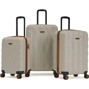 Louisiana Polo 3'lü Valiz Seti Büyük Boy - Orta Boy - Kabin Boy Vizon-Taba 1167