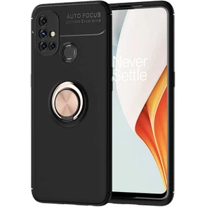 One Plus Nord N10 5g Kılıf Mbvo Ravel Silikon Kapak-Siyah-Rose Gold