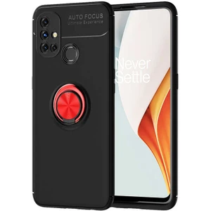 One Plus Nord N10 5g Kılıf Mbvo Ravel Silikon Kapak-Siyah-Kırmızı