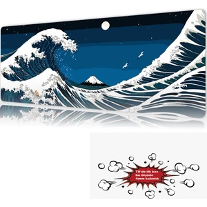 Kanagawa 90X40 4mm Kalınlık  Premium Gaming Oyuncu Mousepad, Anti Slip Xxl Mouse Pad
