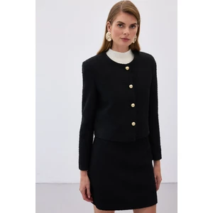Kısa Tüvit Ceket - Siyah