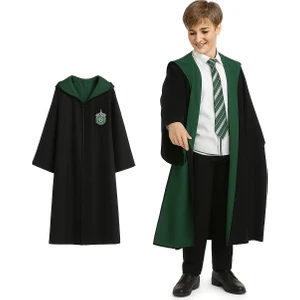 Premium Harry Potter Kostüm Cübbe Gryffindor Slytherin (Gözlük Hediyeli)