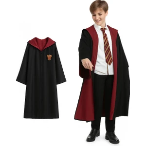 Premium Harry Potter Kostüm Cübbe Gryffindor Slytherin (Gözlük Hediyeli)