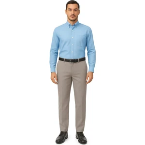 Rahat Kesim Pamuklu Keten Bej Baba Erkek Pantolon