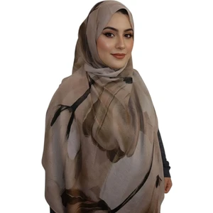 Çiçekli Bambu Crush Şal