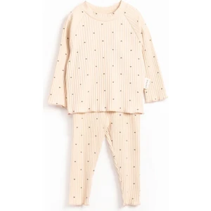 Kalp Baskılı Kaşkorse Alt-Üst Takım – Bej