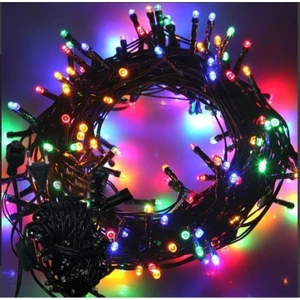 10 Metre 100 LED Boncuk Lamba - Rgb Renkli Işık, Siyah Kablo ve Parti Aydınlatması