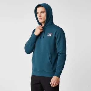 The North Face Kapüşonlu Koyu Turkuaz Kanguru Cepli Sweatshirt North Face