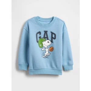 Erkek Bebek Açık Mavi Vintage Soft Snoopy Logo Sweatshirt