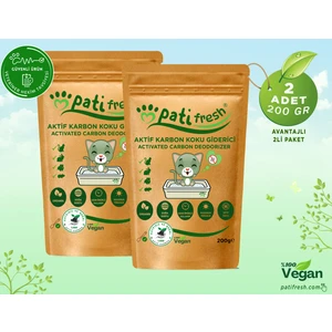 Pati Fresh Doğal Aktif Karbon Kedi Kumu Koku Giderici 200 gr 2x Avantaj Paketi