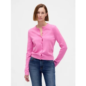 Kadın Pembe Cashsoft Crop Hırka
