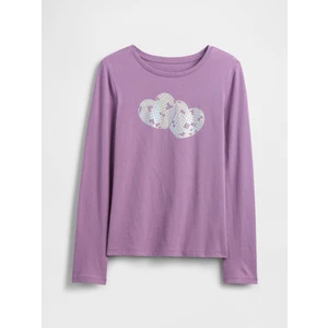 Kız Çocuk Mor Grafik T-Shirt