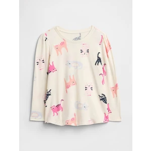 Kız Bebek Krem Gap Puff Sleeve T-Shirt