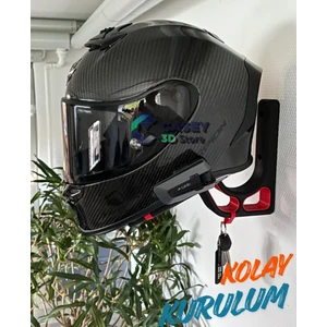 Motosiklet Kask Askısı Duvar Tipi Kask Tutucu ve Anahtarlık Standı