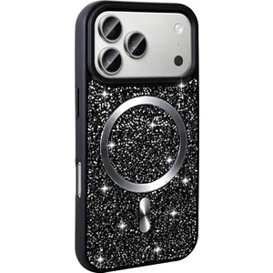 iPhone 17 Pro Max Kılıf Pırlanta Tasarımlı Kablosuz Şarj Özellikli Mozaik Silikon Kapak